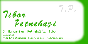 tibor petnehazi business card